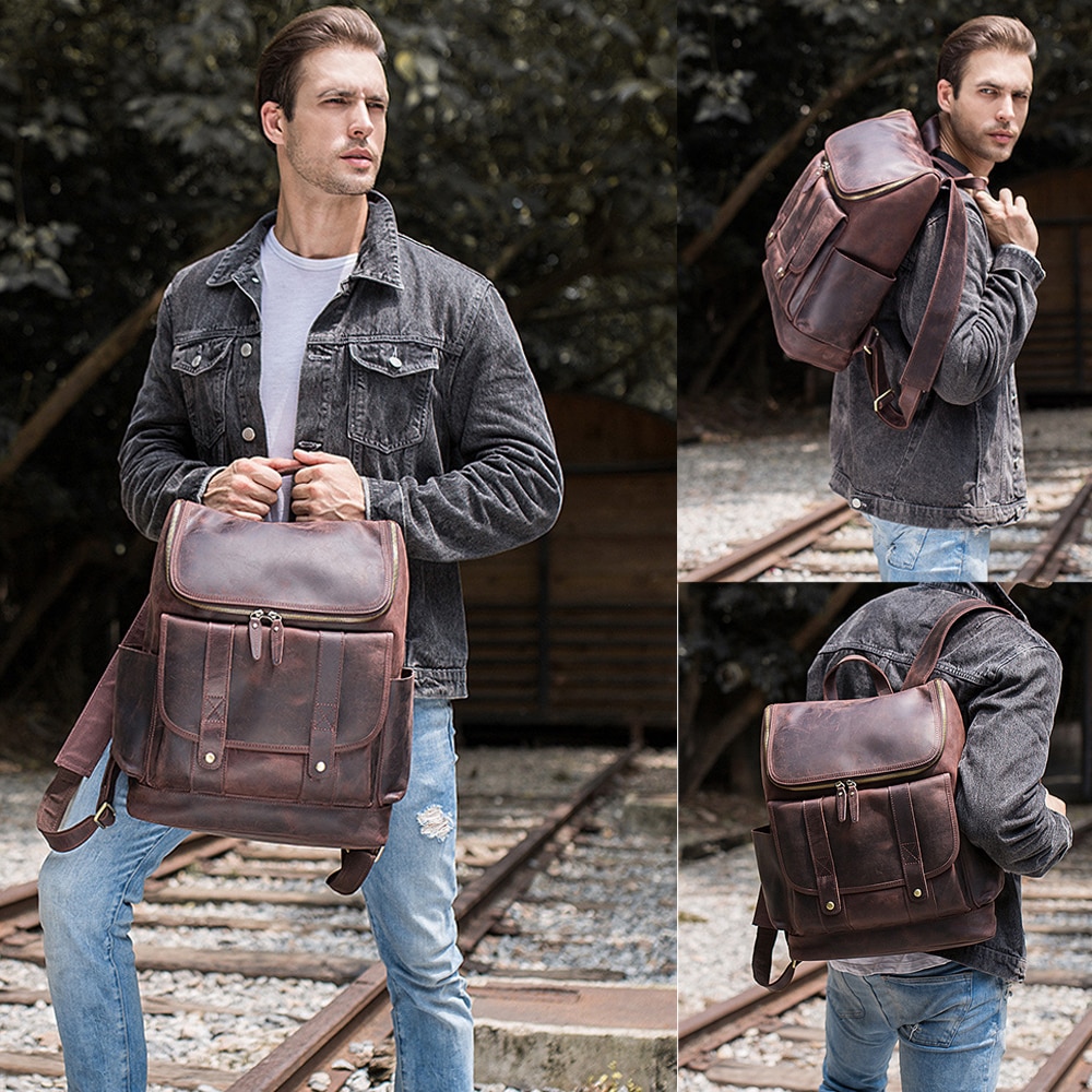 male leather backpack